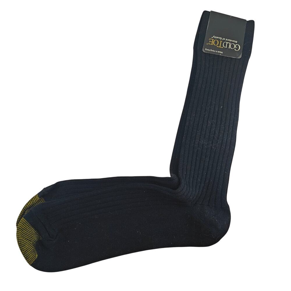 Vintage GOLD TOE Men's Over the Calf Dress Socks Size 10-13 Black